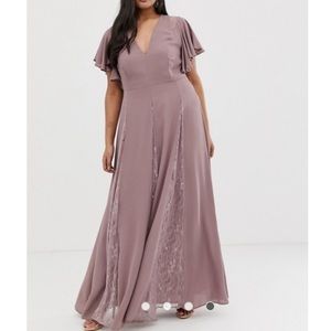 ASOS Dresses - ASOS curve mauve lace maxi dress NWT ASOS Dresses - ASOS curve mauve lace maxi dress NWT